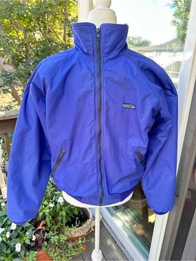 Vintage Patagonia Shelled Synchilla Jacket Men’s Medium Blue Fleece Lined USA